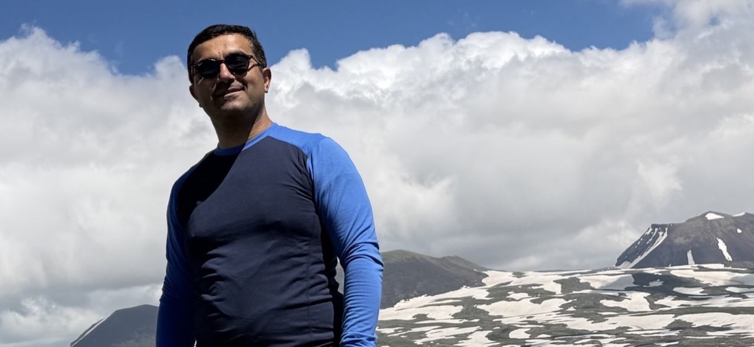 Ashot Pahlevanyan hiking in the Armenian highlands